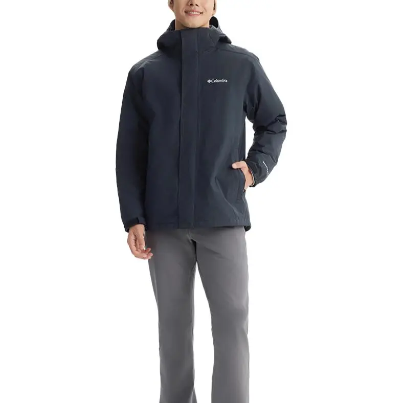 Columbia Omni-Heat Water-Resistant Warm Heat-Reflective Rainproof Windbreaker Jacket Men's Black-3