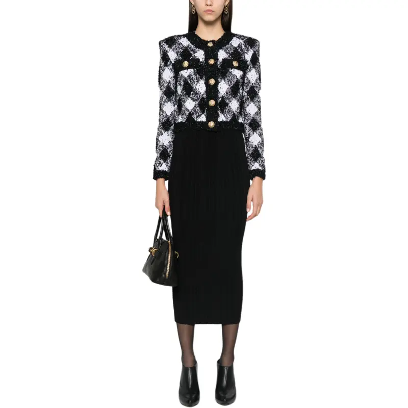 BALMAIN Classic Pleated Midi Skirt-2