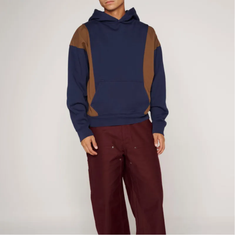 Brain Dead MENDOZA CROPPED HOODIE Sweatshirt Unisex Marine Blue-4
