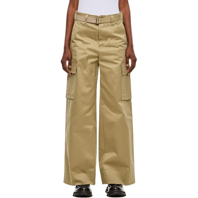 Sacai Wide Leg Belted Trousers-3