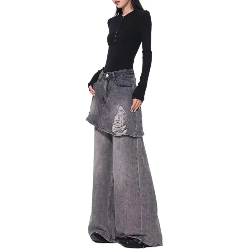 Concubine Zhu Jeans Women's Gray-3