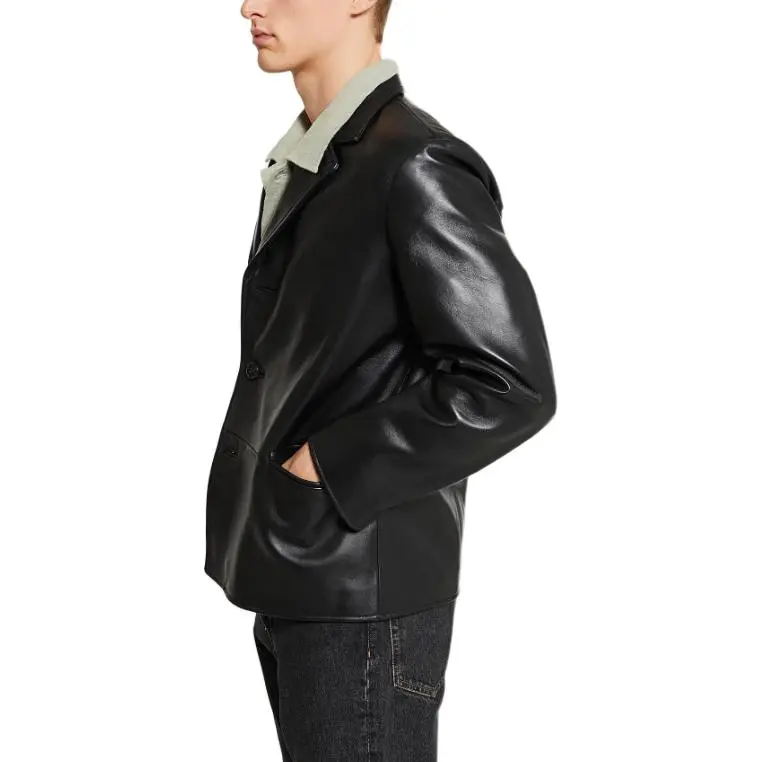 Sunflower Leather Jacket Men's Black-2