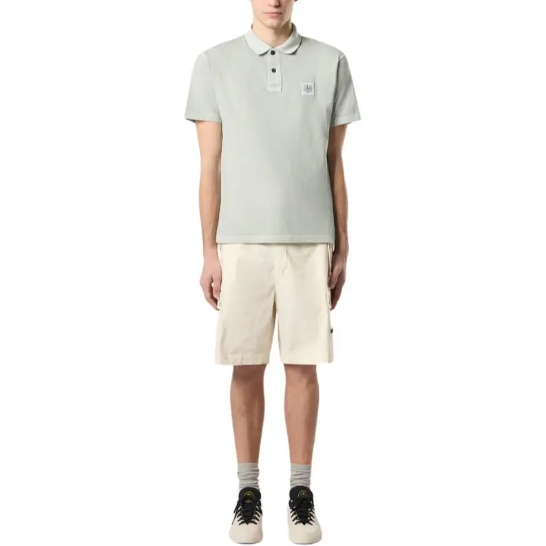STONE ISLAND Logo Patch Short Sleeved Polo Shirt-1