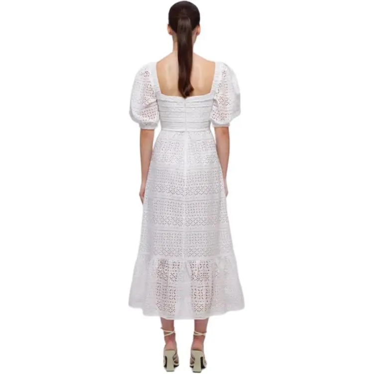 Self portrait Short Sleeved Dress Women's White-3
