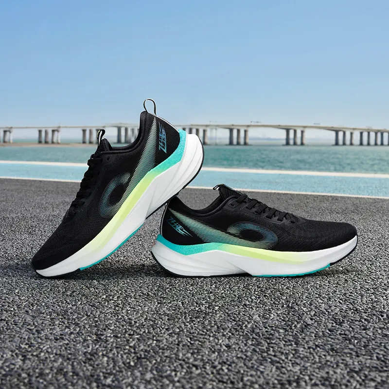 QIAODAN Speed 3LITE Cushioning, Slip Resistant, And Abrasion Resistant Low Top Casual Running Shoes Men's Black White-7