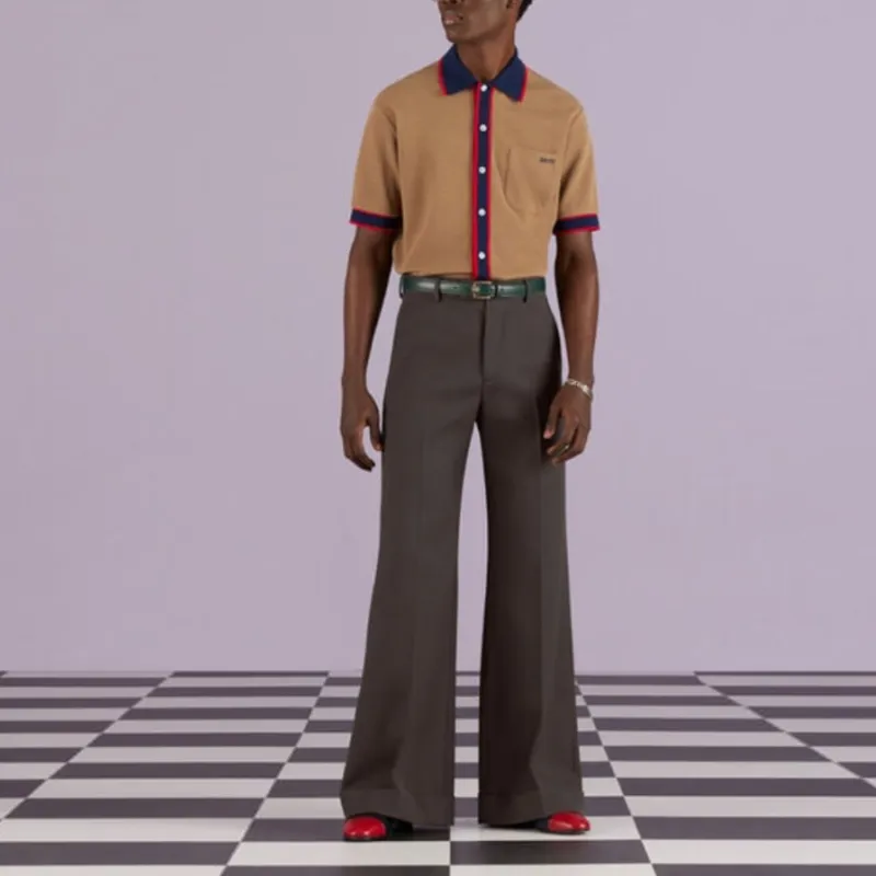 GUCCI SS23 Polo Shirt Men's Camel-1