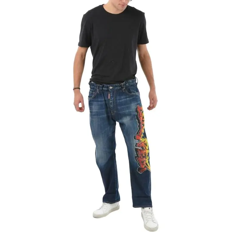 DSQUARED 2 Graffiti print Loose fit Jeans-1