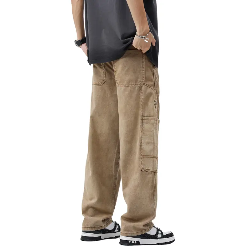 SONGS ALONG Casual Pants Men's Brown-4