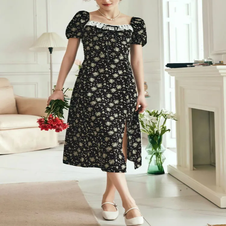 Olrain Short Sleeved Dresses Women's Multicolor-1