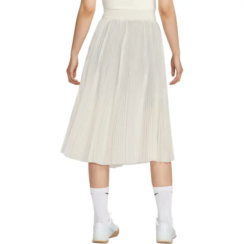 Nike Court Slam SS25 Casual Long Skirt Women's Light Ivory White/Black-1