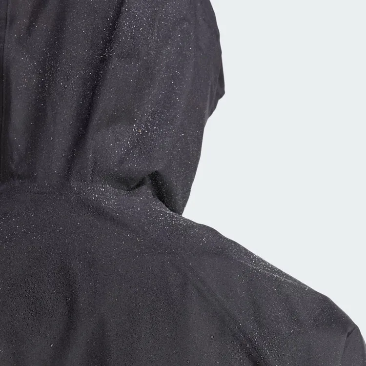 Adidas Outdoor Hiking Waterproof And Breathable Windbreaker Jacket Men's Black-5