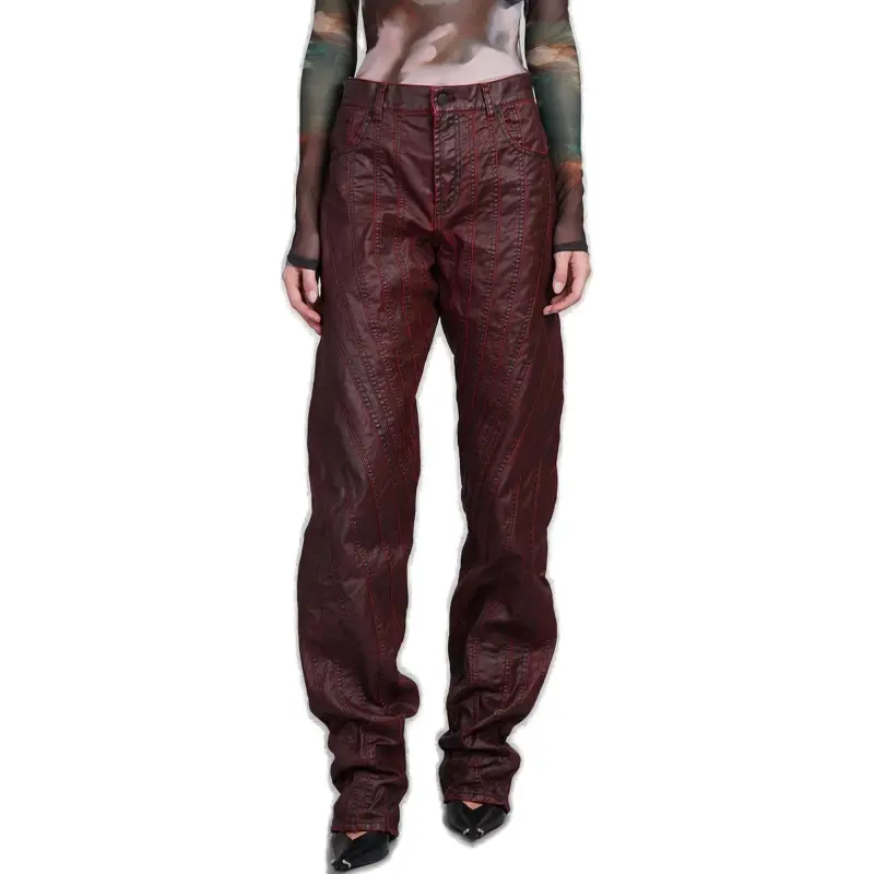Mugler Waxed Spiral Baggy Jeans-3