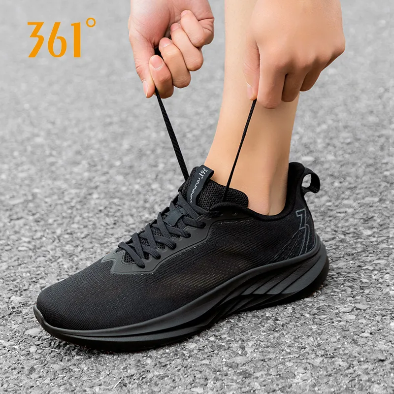 361° Wear-Resistant Slip-Resistant Low-Top Casual Running Shoes Men's Black-4