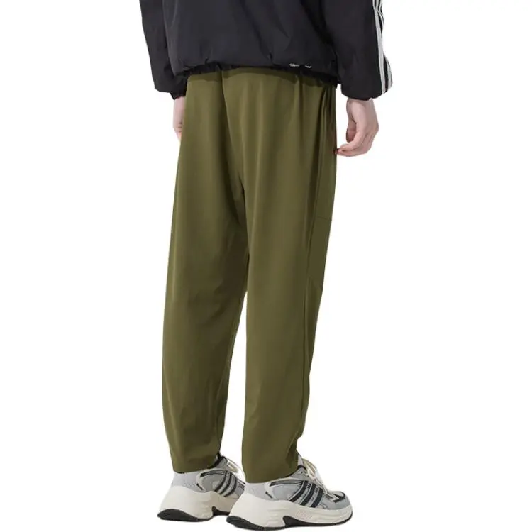 Adidas SS25 Knitted Sports Pants Men's Olive Green-2