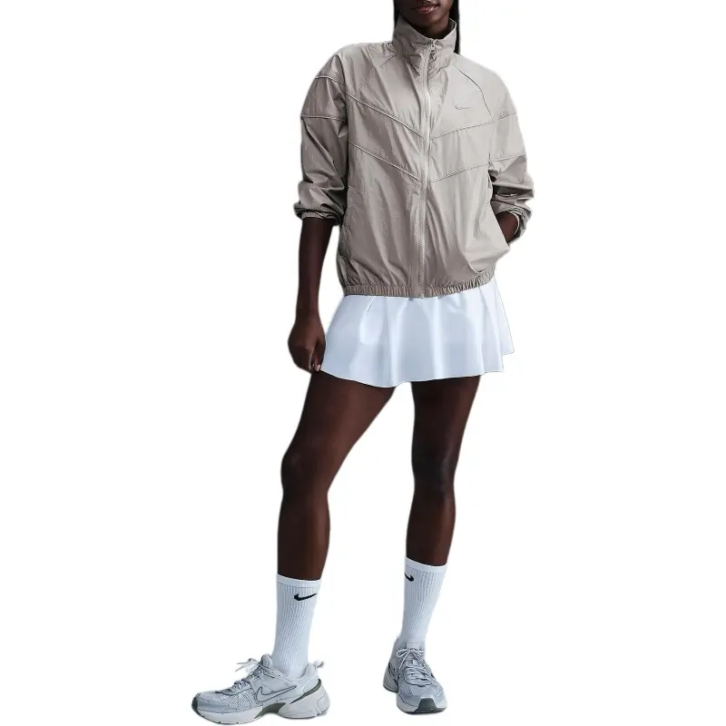 Nike Windrunner Jackets Coats Women's Light Iron Ore/Flat White Aluminum-1