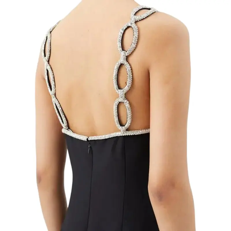 Valentino Slip Dresses Women's Black-5