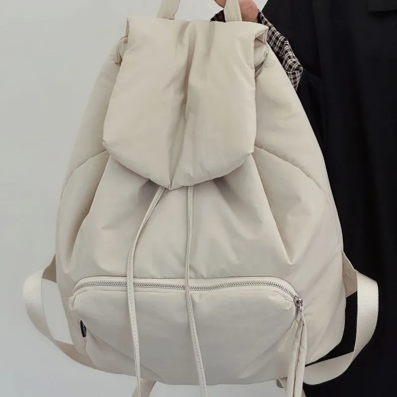 JPJ Fabric Backpack Large Size Unisex Red/Dawn White-6
