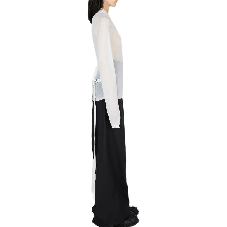 Ann Demeulemeester Blion Sheer Lace-Up Detailed Sweater-4