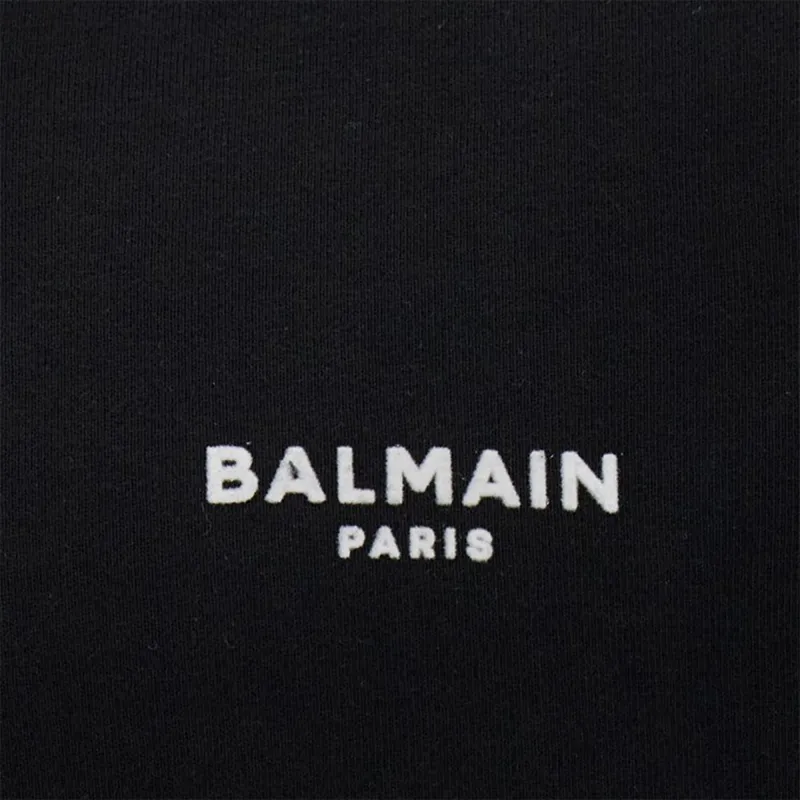 BALMAIN Logo Flocked Crewneck Sweatshirt-4