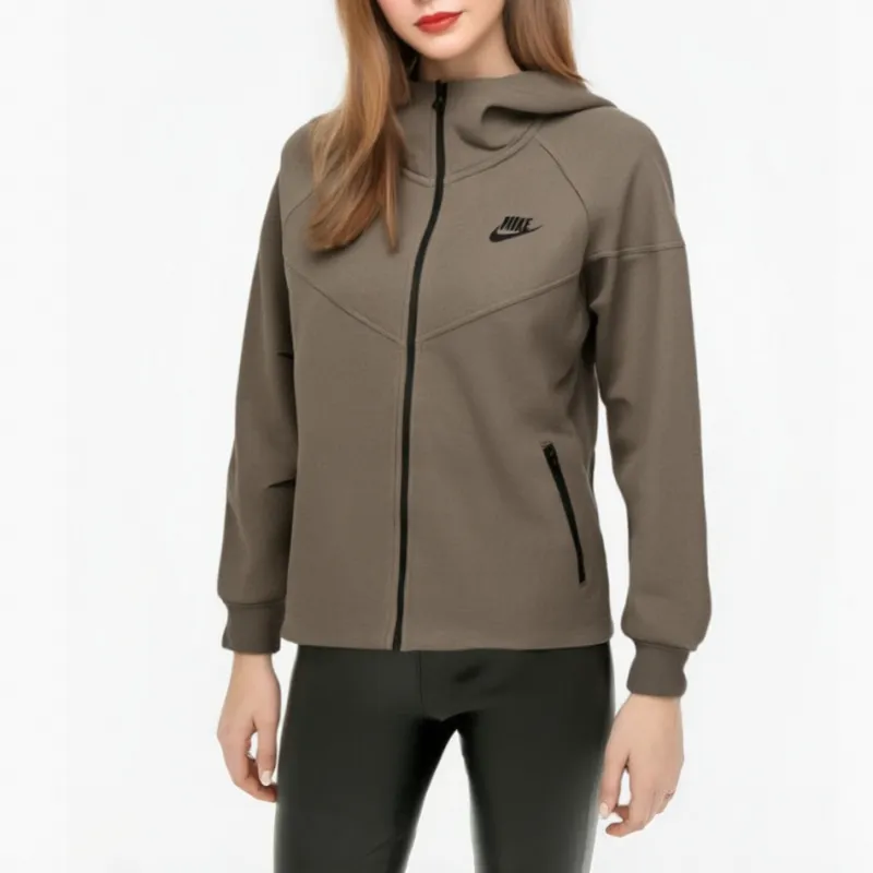 Nike AS W NSW TCH FLC WR FZ HDY Jacket Women's Brown-2