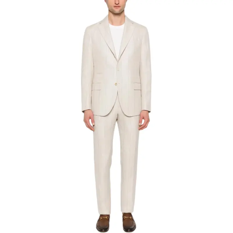 Eleventy Linen blend Pinstripe Suit-1