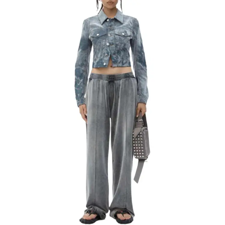 Alexander Wang Slim Flocked Trucker Jacket-3