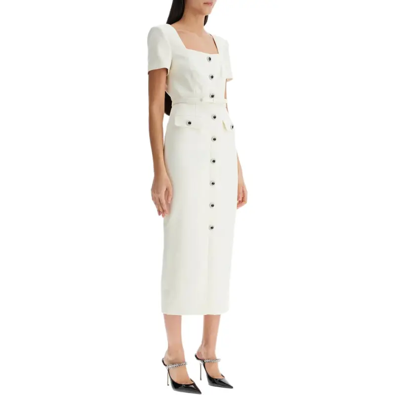 Self portrait Crepe Button Midi Dress-1
