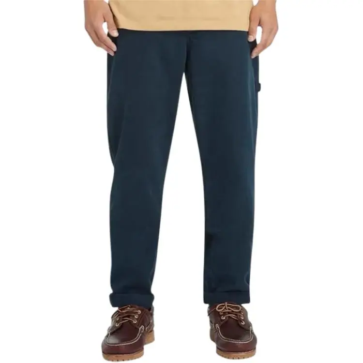 Timberland Washed Canvas Stretch Carpenter Casual Pants Men's Dark Blue Gemstone-1