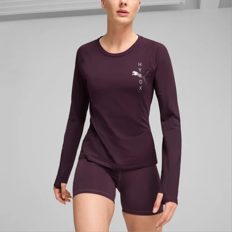 PUMA HYROXCLOUDSPUN FW24 Raglan Sleeve T-Shirt Women's Midnight Plum-2