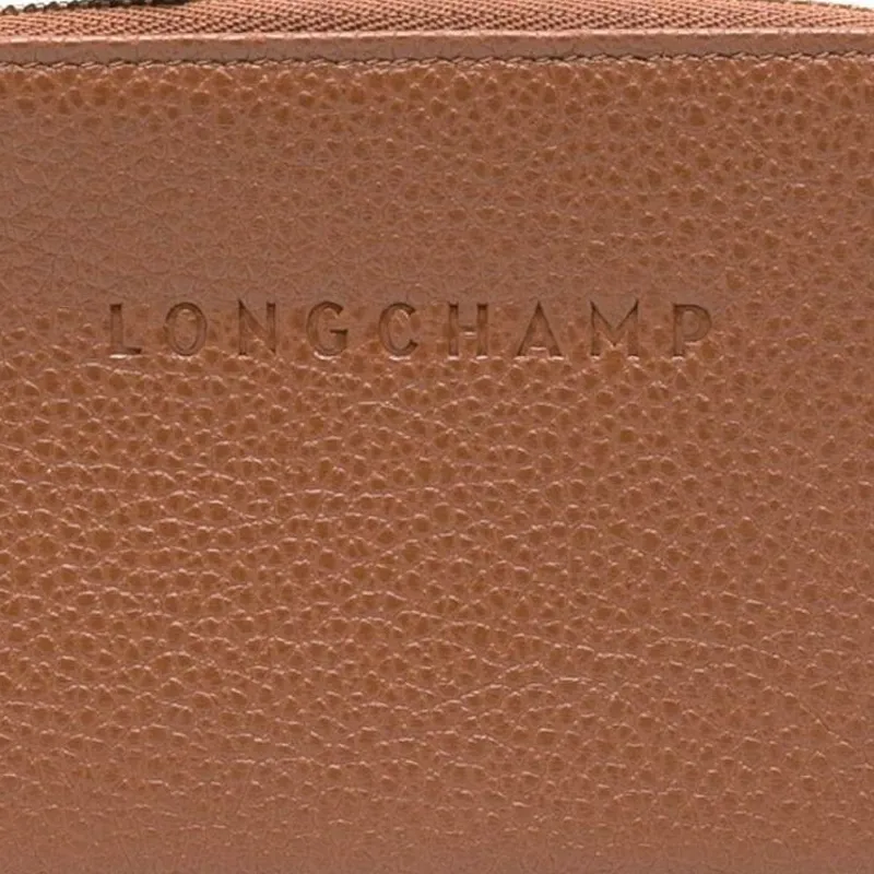 LONGCHAMP Le Foulonné Cow Leather Card Holder Men's Caramel-4