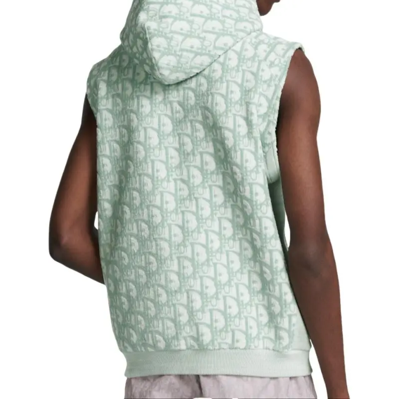 DIOR All Over Logo Patterned Sleeveless Hoodie-5