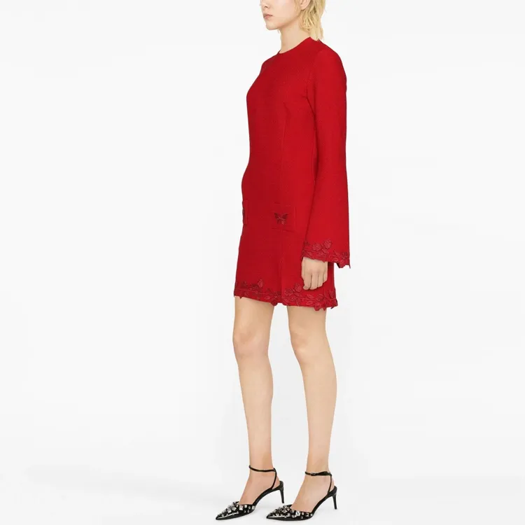 Blumarine Long-Sleeved Dresses Women's Red-3