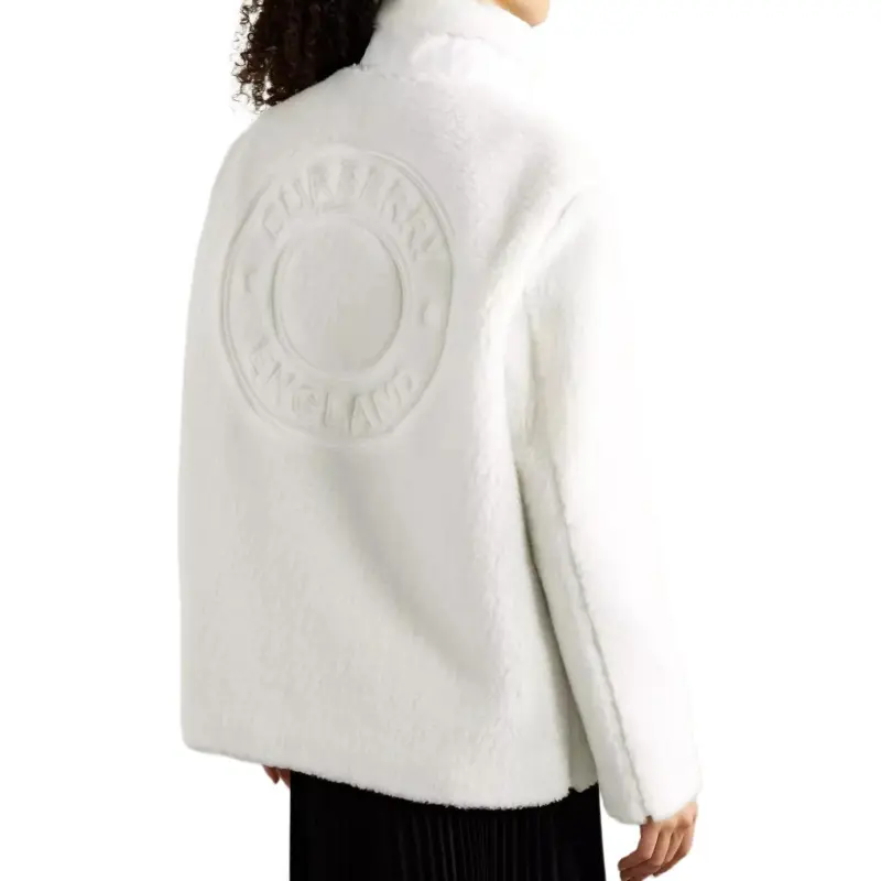 Burberry Wool Blend Fleece Jacket White-2