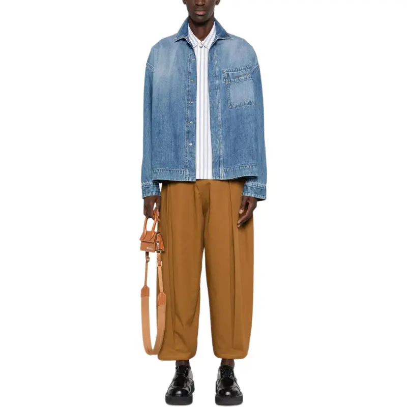 Jacquemus Logo Embroidered Denim Shirt-2