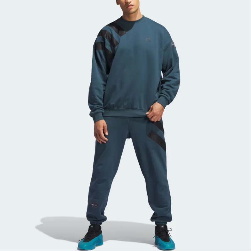 adidas originals Men's Ae Foundation Crew Sweatshirt Blue-3