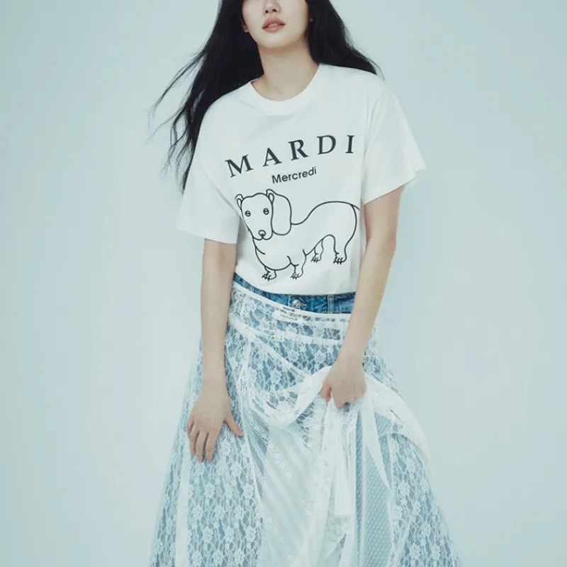 MARDI MERCREDI T Shirt Women's White-3