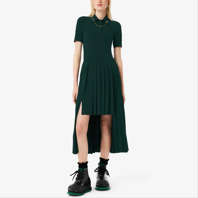 LACOSTE Short-Sleeved Dresses Women's Medium Pea Green-2