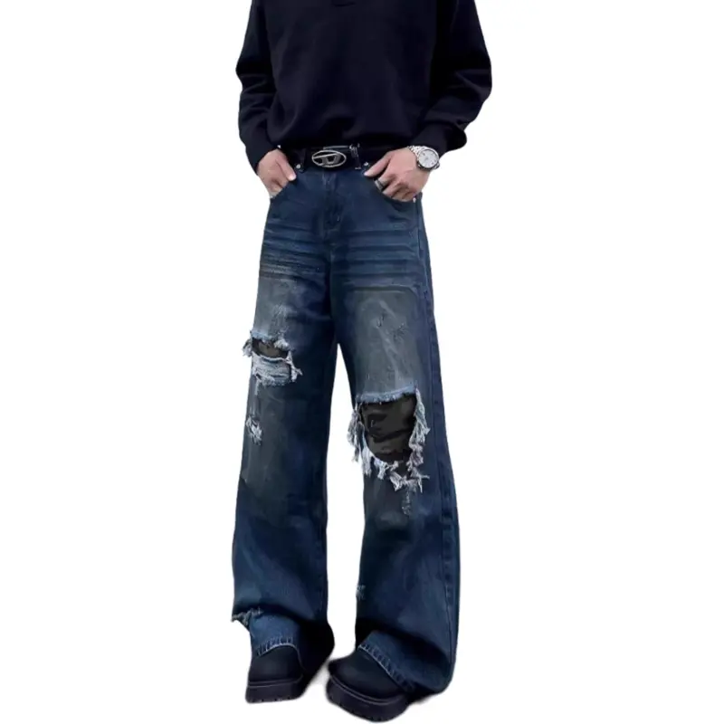 DUATOGE Jeans Men's Vintage Blue -1