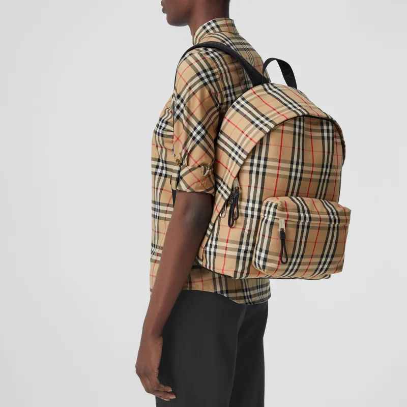 Burberry Vintage Check Nylon Backpack Archive Beige-9