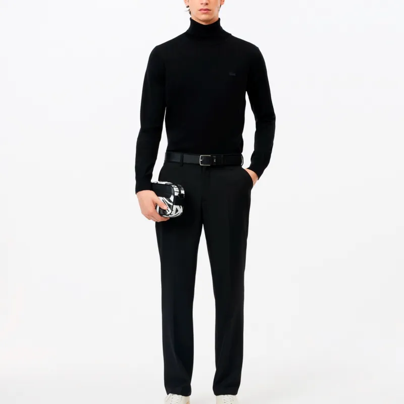 LACOSTE Logo Embroidered Turtleneck Jumper-2