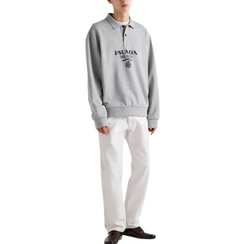 PRADA Polo Shirts Men Gray-3