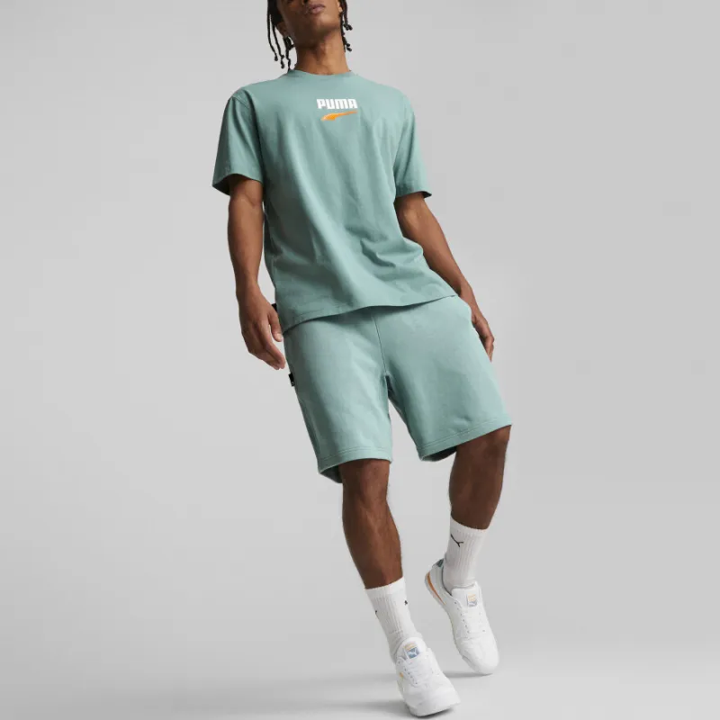 PUMA PUMA Downtown DOWNTOWN Logo Tee T-Shirt Men's Green-4