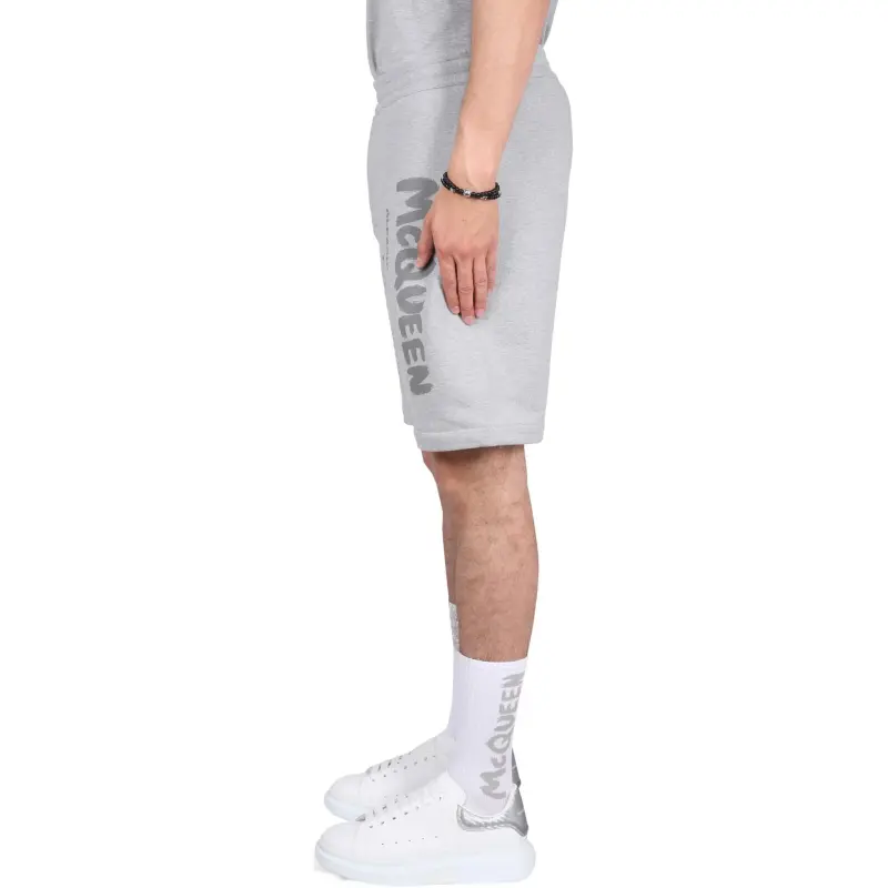 Alexander McQueen Graffiti Printed Sport Shorts-4