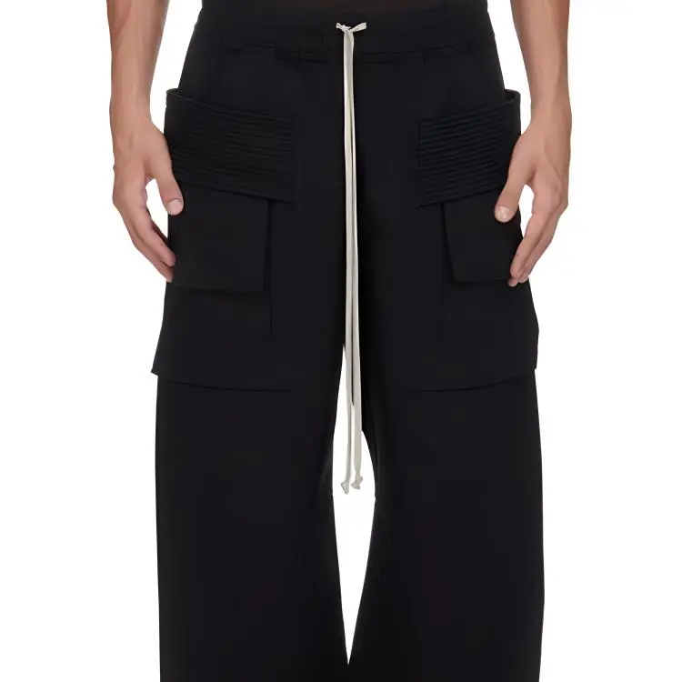 Rick Owens DRKSHDW Porterville Creatch Wide Drawstring Cargo Trousers-5