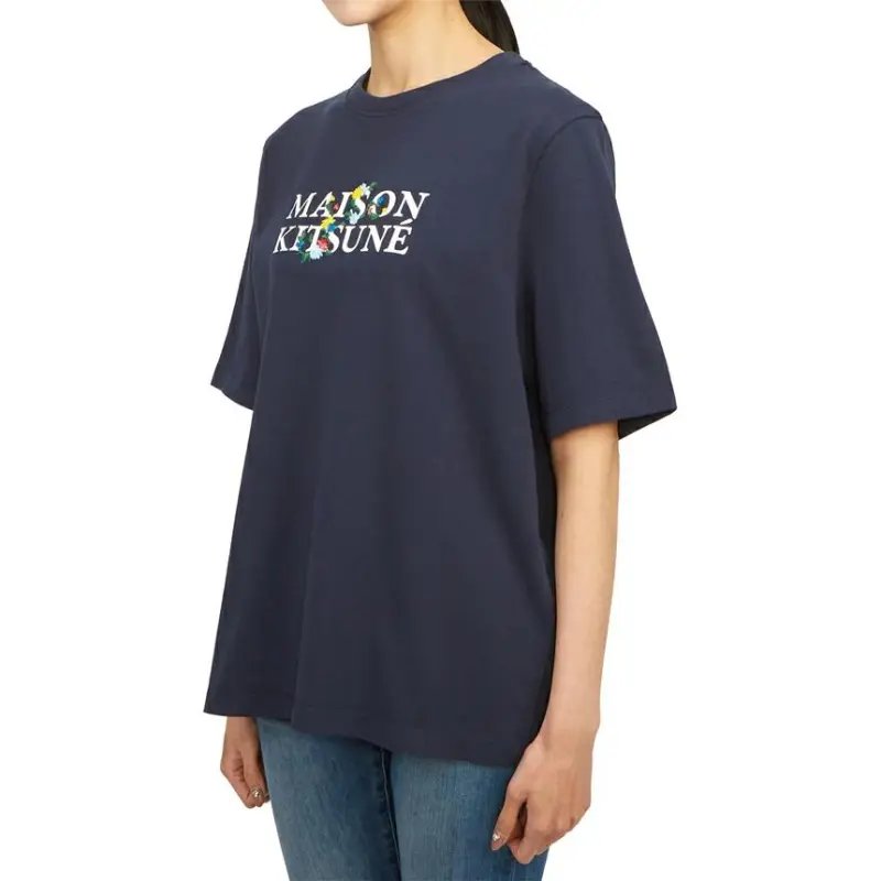 Maison Kitsune Logo Printed Crewneck T Shirt-3