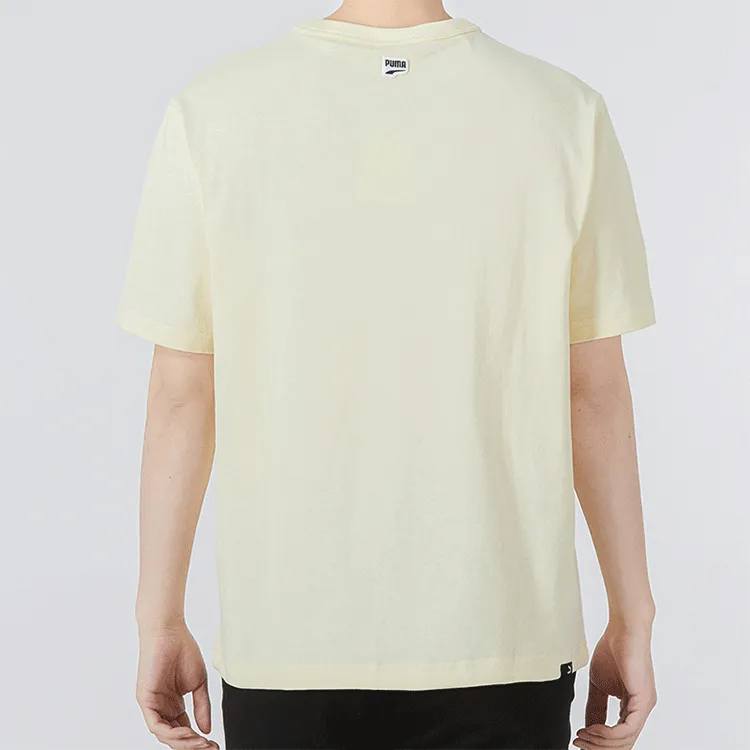 PUMA Drop Shoulder Sleeve T Shirt Men's Beige-3