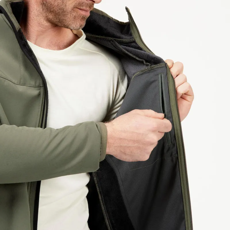 DECATHLON MT100 FORCLAZ WINDWARM Jackets Coats Men's Khaki Gray/Carbon Gray-0