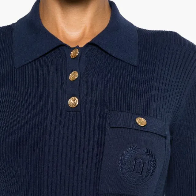 Elisabetta Franchi Logo embroidered Polo Top-4