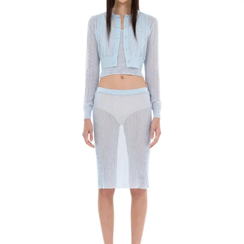 WE11DONE SS25 Knitwear Women's Sky Blue-2
