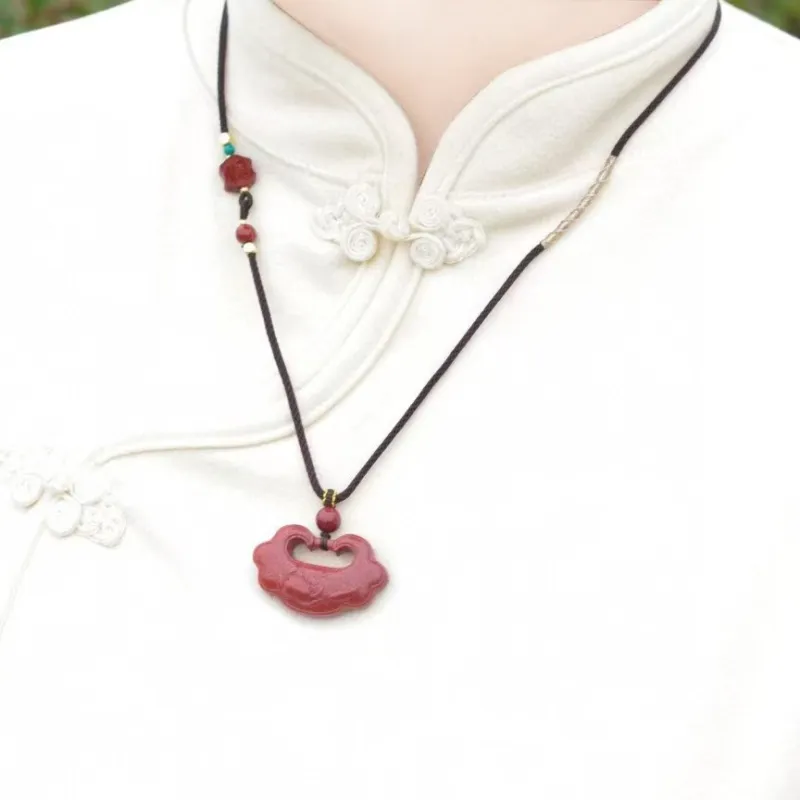 JUNWEN Cinnabar Necklaces Unisex-4